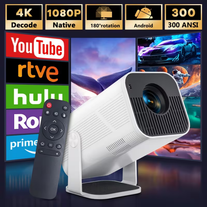 Mini Projector World Cup 1080P Smart Portable WiFi 4K Android