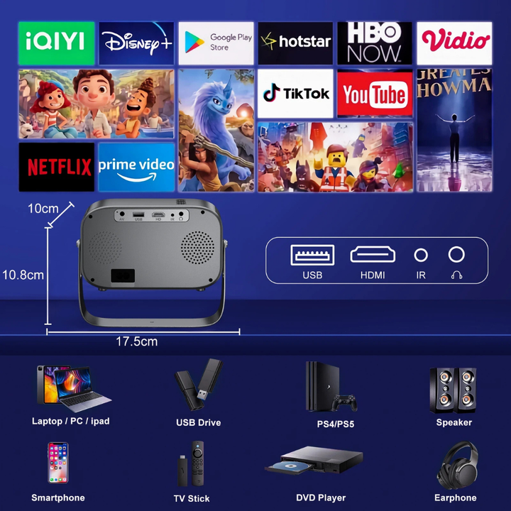 World Cup Portable Projector Mini Projector Bluetooth Home Entertainment