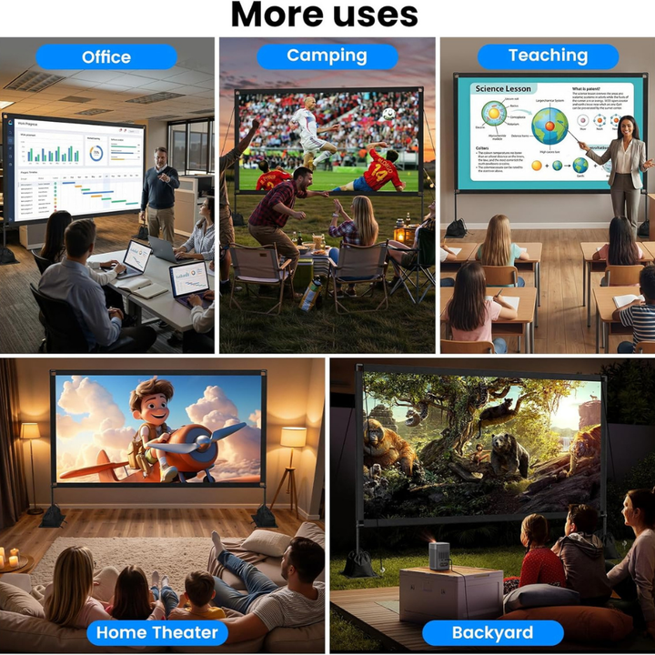 Projector Screen World Cup Outdoor Portable Stand 4K 160 Wide