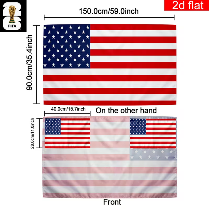 USA Flag World Cup Fan Cape Banner Polyester Stadium Wear