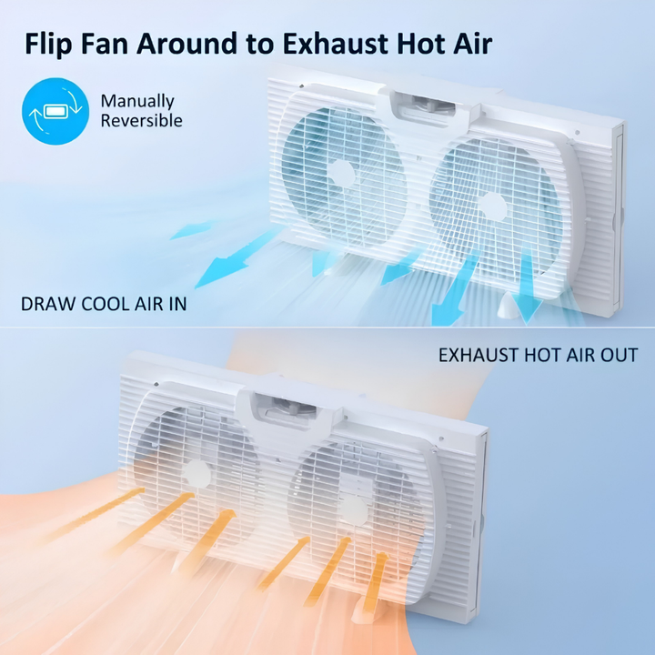 Cooling Twin Window Fan Electric Reversible Window Fan