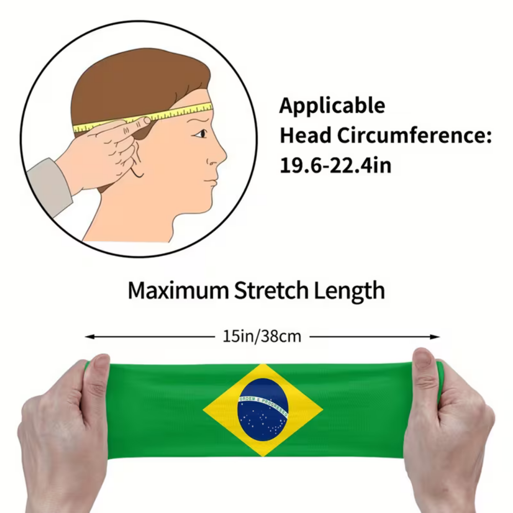 Stirnband Brasilien Flagge Weltmeisterschaft Fußball Sport Haarband