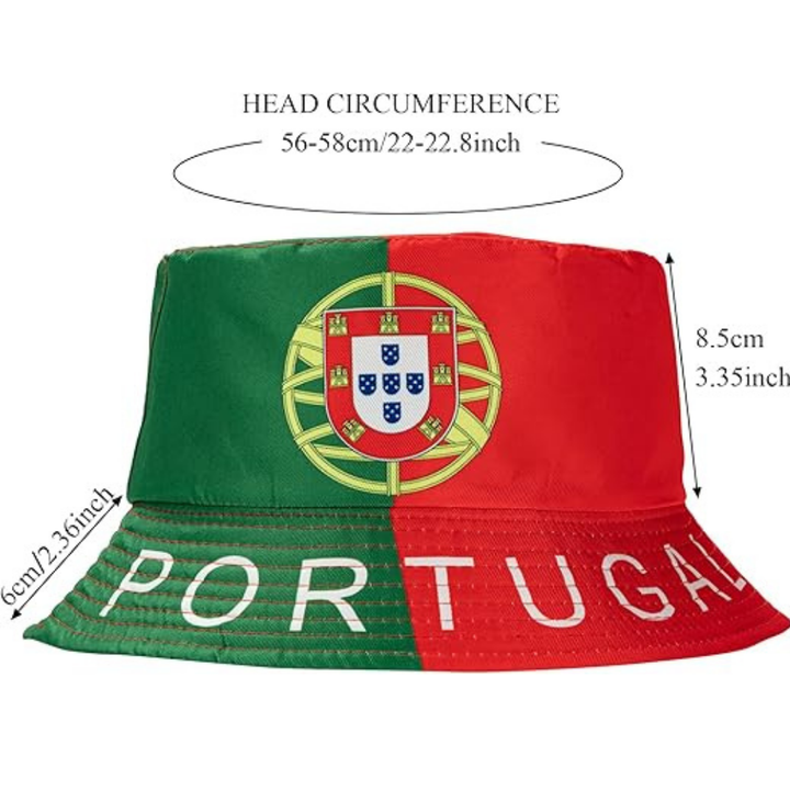 Bucket Hat World Cup Flag Print Reversible Outdoor Sun Cap