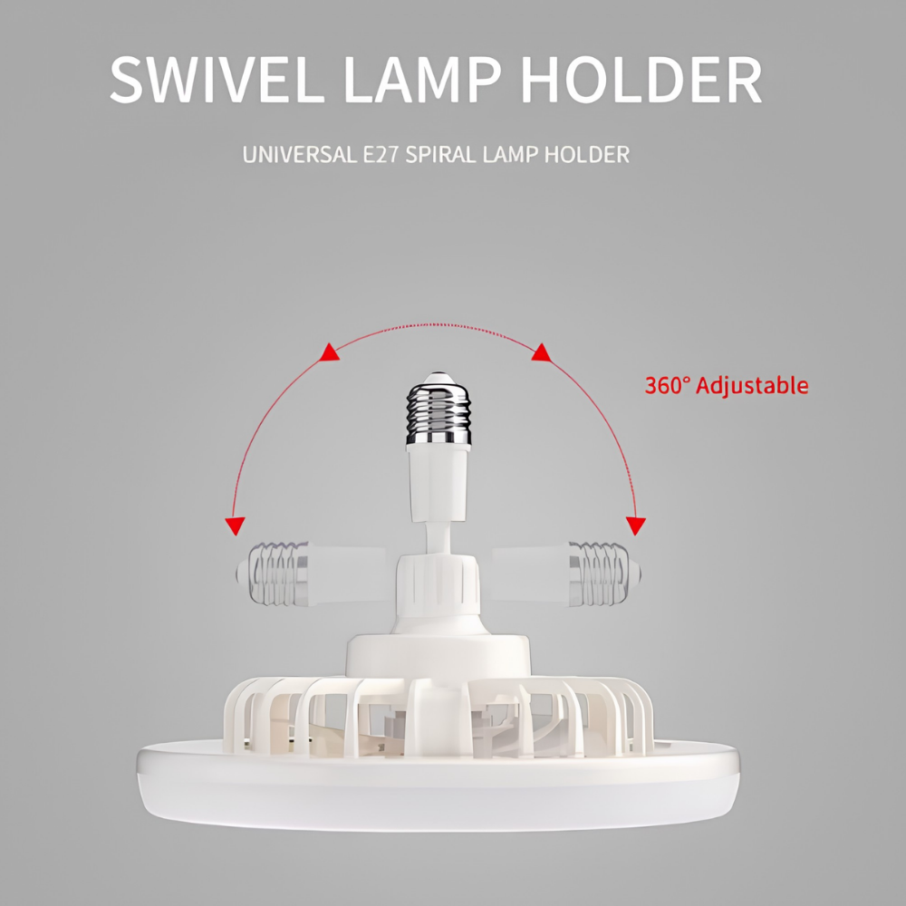 Deckenventilator mit Kühlfunktion, LED-Licht E27, Fernbedienung, Leuchte