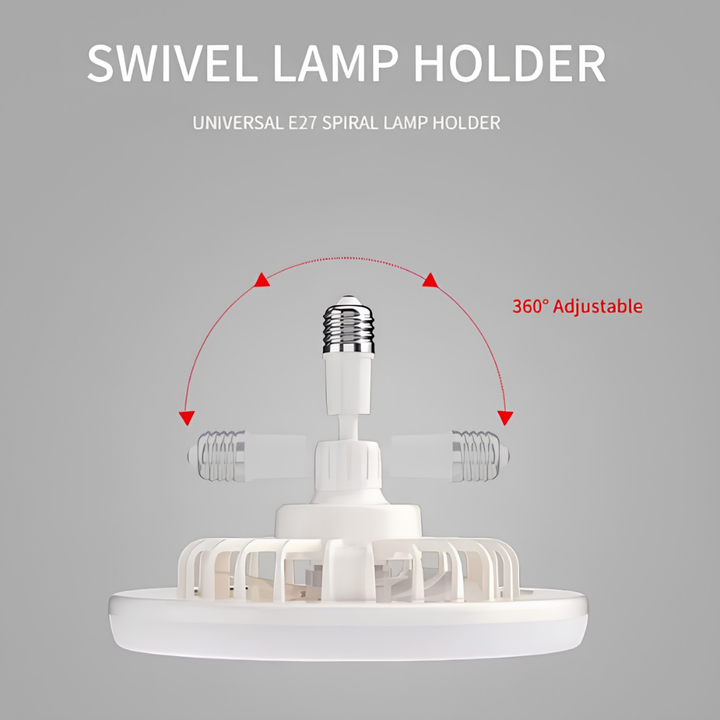 Deckenventilator mit Kühlfunktion, LED-Licht E27, Fernbedienung, Leuchte