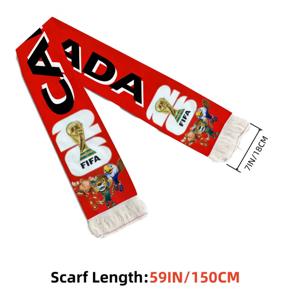 Soccer Scarf Canada Flag World Cup Fan Cheer Accessory