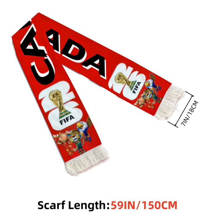 Soccer Scarf Canada Flag World Cup Fan Cheer Accessory