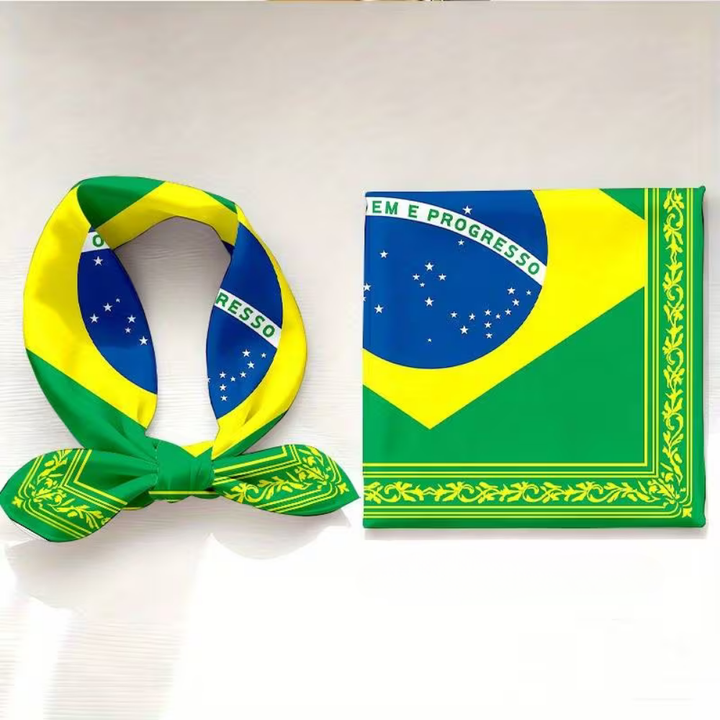 Head Scarf Brazil Flag World Cup Square Fashion Bandana