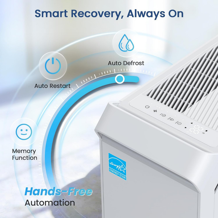 Dehumidifier Large Room Energy Efficient Smart Moisture Control