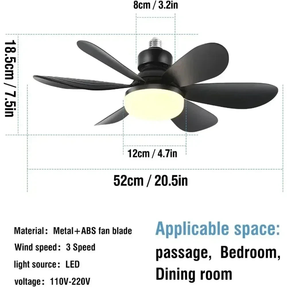 Ceiling Fan Cooling Light Dimmable Energy Efficient LED