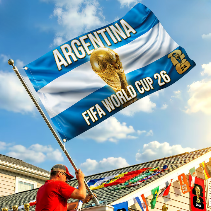 Soccer Flag Banner Argentina World Cup Outdoor Display Large