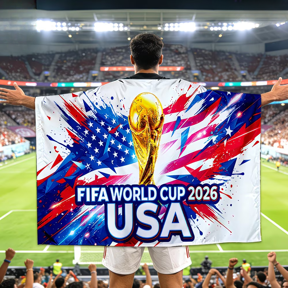 USA Flag Banner World Cup Fan Cape Soccer Stadium Flag