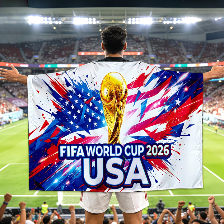 USA Flag Banner World Cup Fan Cape Soccer Stadium Flag