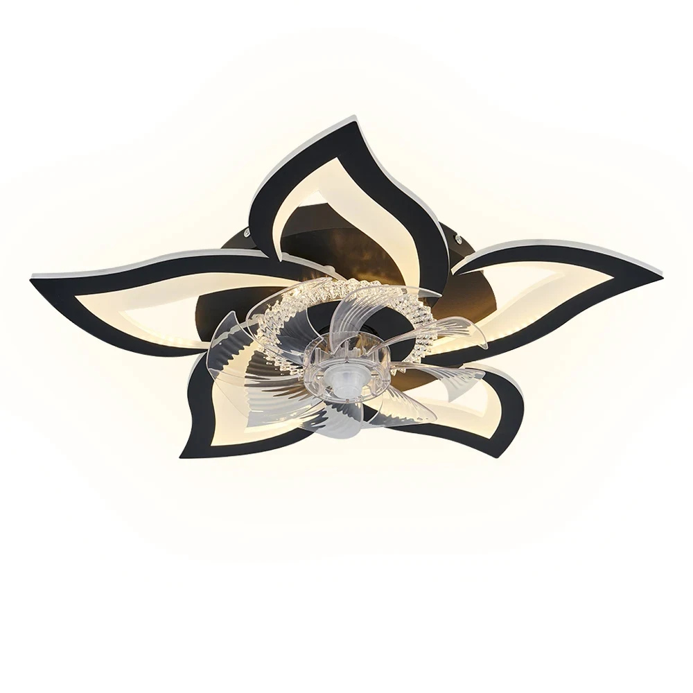 Ceiling Fan Modern Flower Cooling LED Light Fixture