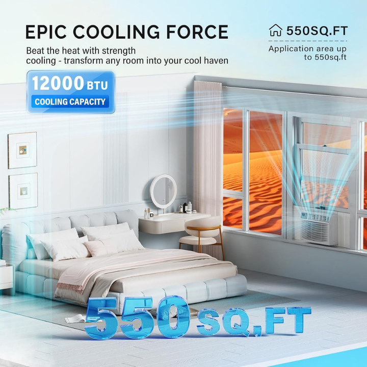 Window AC Unit 12000 BTU Smart Cooling Remote Control