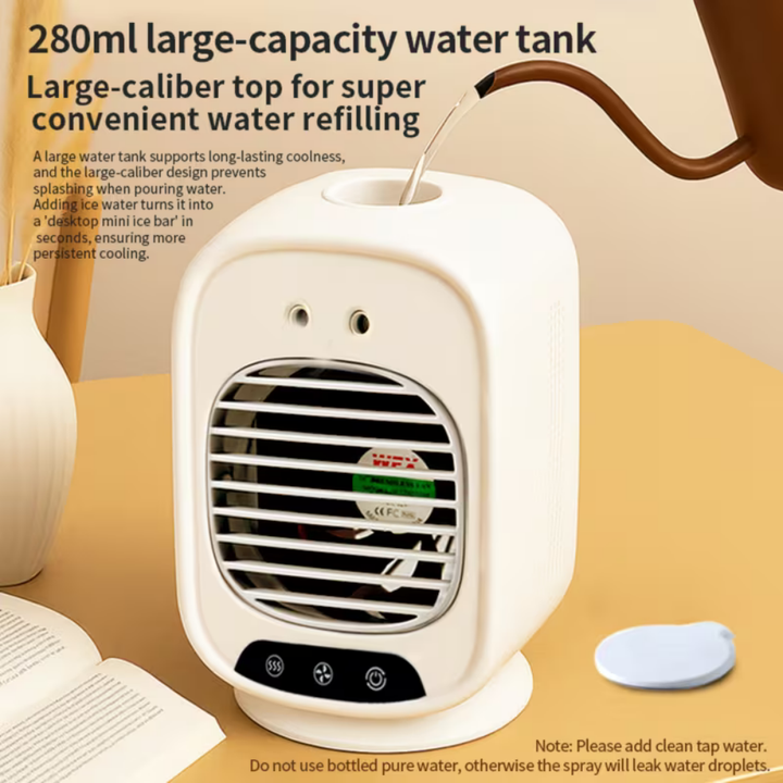 Portable Air Conditioner Mini Desk Cooling Fan USB Rechargeable