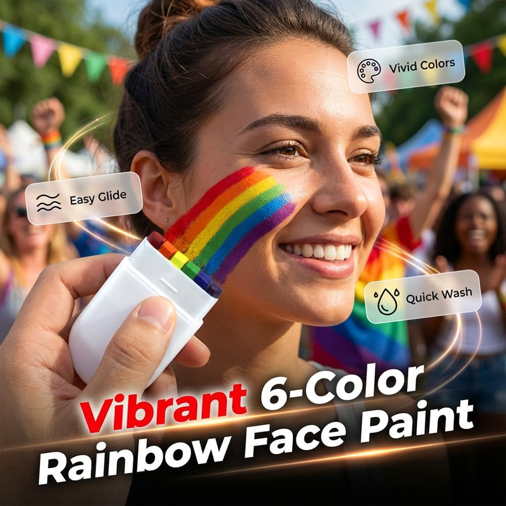 Gesichtsbemalungsstift Weltmeisterschaft Regenbogen Waschbares Mehrfarben-Make-up