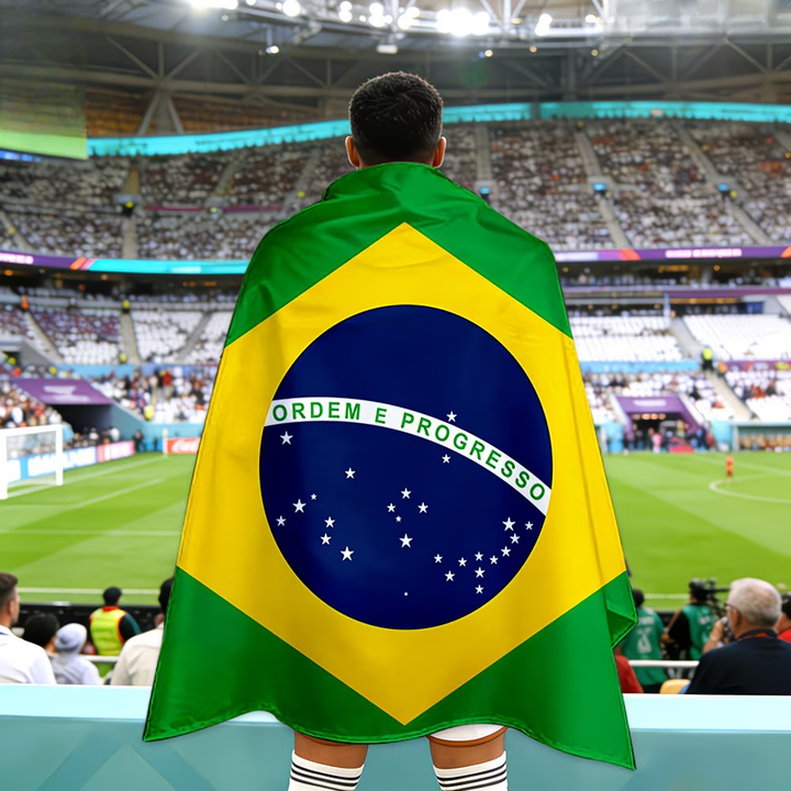 Brazil Flag Banner World Cup Soccer Fan Cape