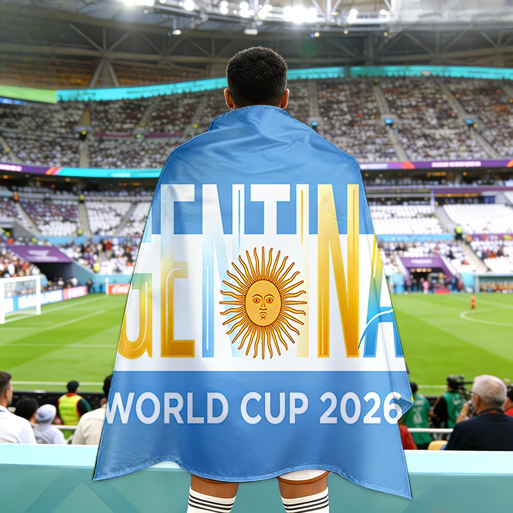 Fotbalová vlajka Argentina Mistrovství světa Fanouškovský plášť