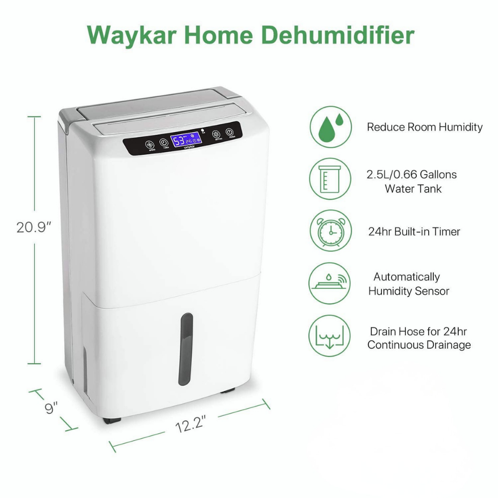 Dehumidifier High Capacity Portable Quiet Air Dryer Home Humidity Control