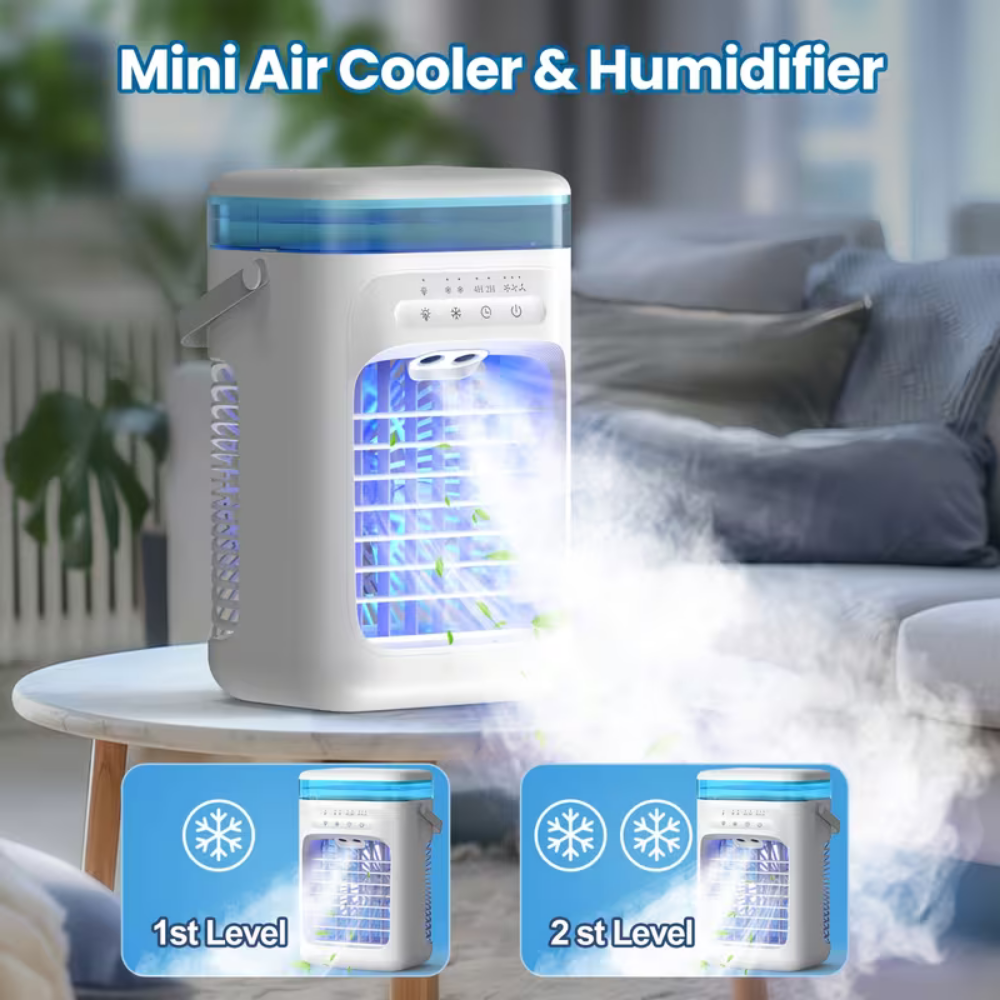 Portable Air Conditioner Mini Air Cooler USB Desk Fan Humidifier