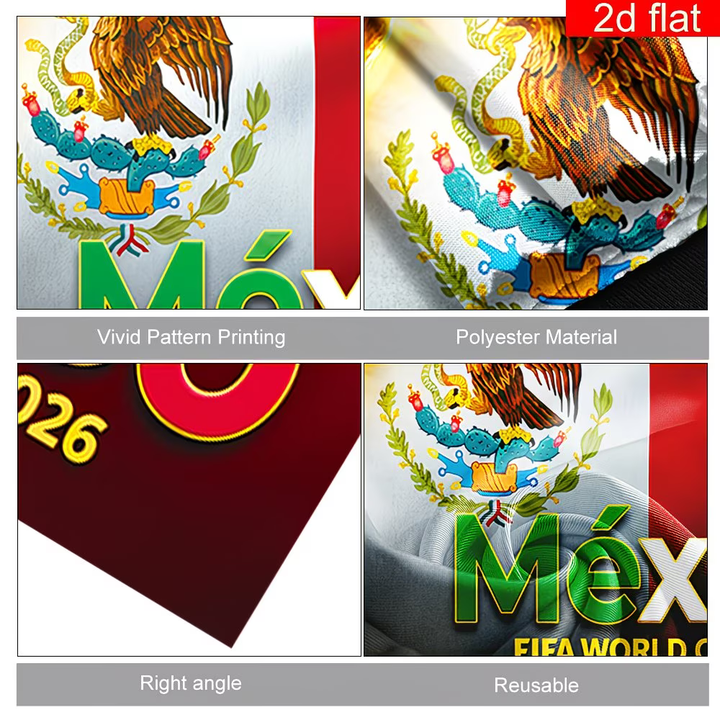 Mexico Flag Banner World Cup Soccer Fan Cape Polyester