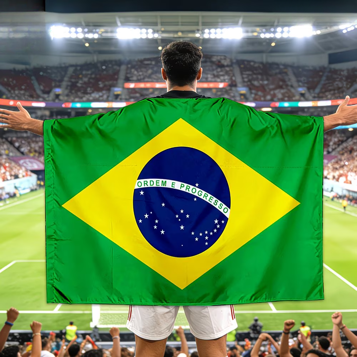 Brazil Flag Banner World Cup Soccer Fan Cape