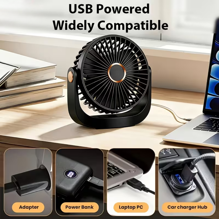 Tragbare Klimaanlage USB-Schreibtischventilator Wiederaufladbar Leise Kühlung