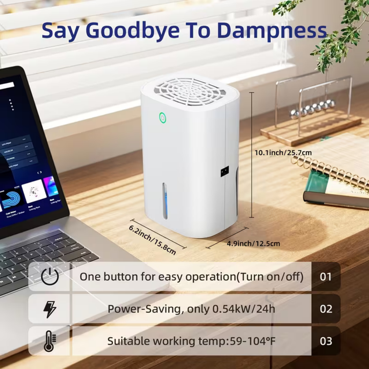 Deumidificatore portatile silenzioso con grande capacità per uso domestico