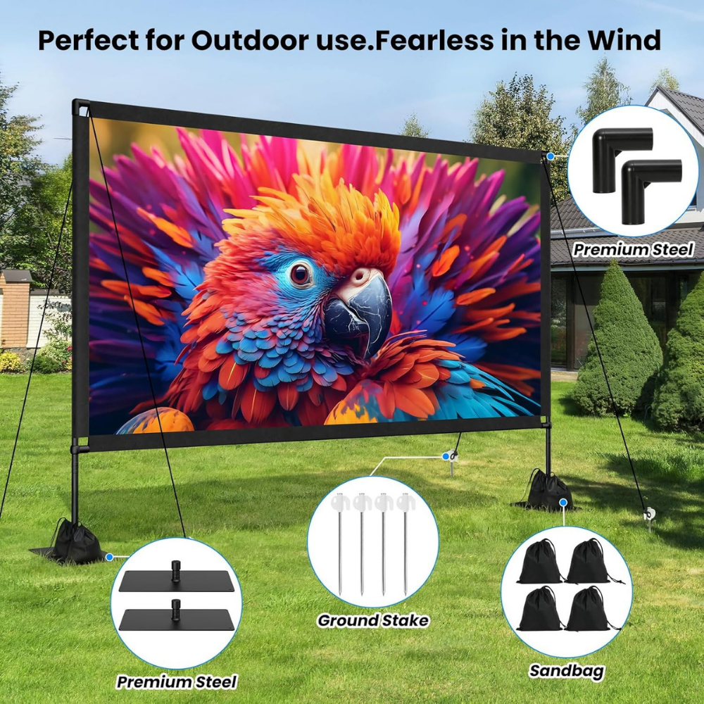 Projector Screen World Cup Outdoor Portable Stand 4K 160 Wide