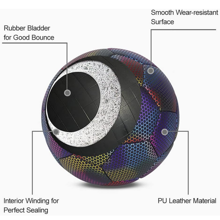 World Cup Reflective Soccer Ball Durable Outdoor Design Colorful