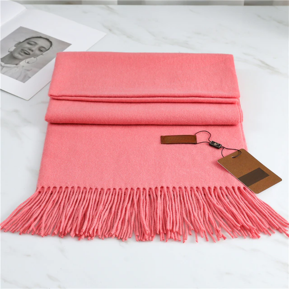 Winter Scarf Warm Cozy Knit Wrap Soft Fringe Texture