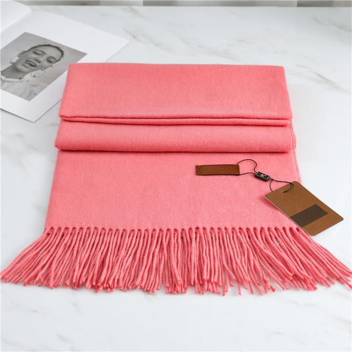Winter Scarf Warm Cozy Knit Wrap Soft Fringe Texture