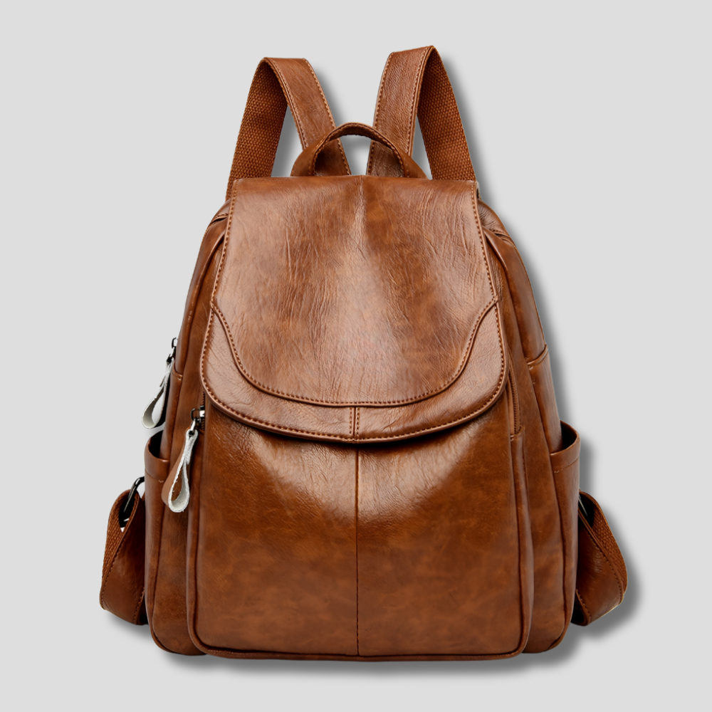Damen Leder Rucksack Diebstahlsicherer Reißverschluss Kompakter Tagesrucksack