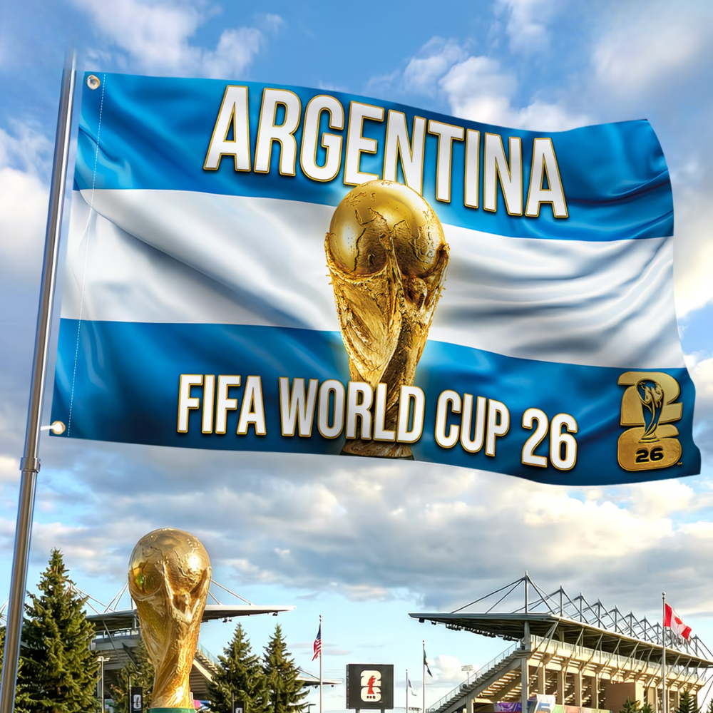 Soccer Flag Banner Argentina World Cup Outdoor Display Large