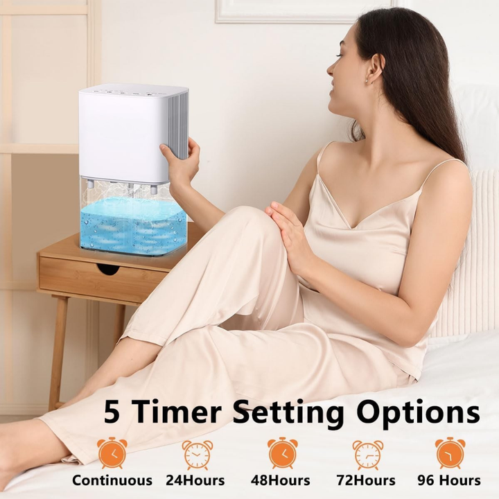 Dehumidifier 58oz Tank Portable Quiet Bedroom Bathroom Air Drying