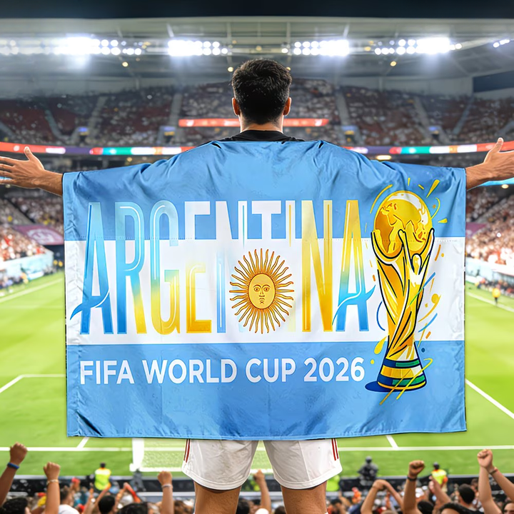 Fotbalová vlajka Argentina Mistrovství světa Fanouškovský plášť