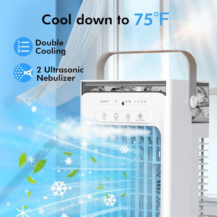 Condizionatore d'Aria Portatile Mini Ventilatore Rinfrescante USB Raffreddatore da Scrivania