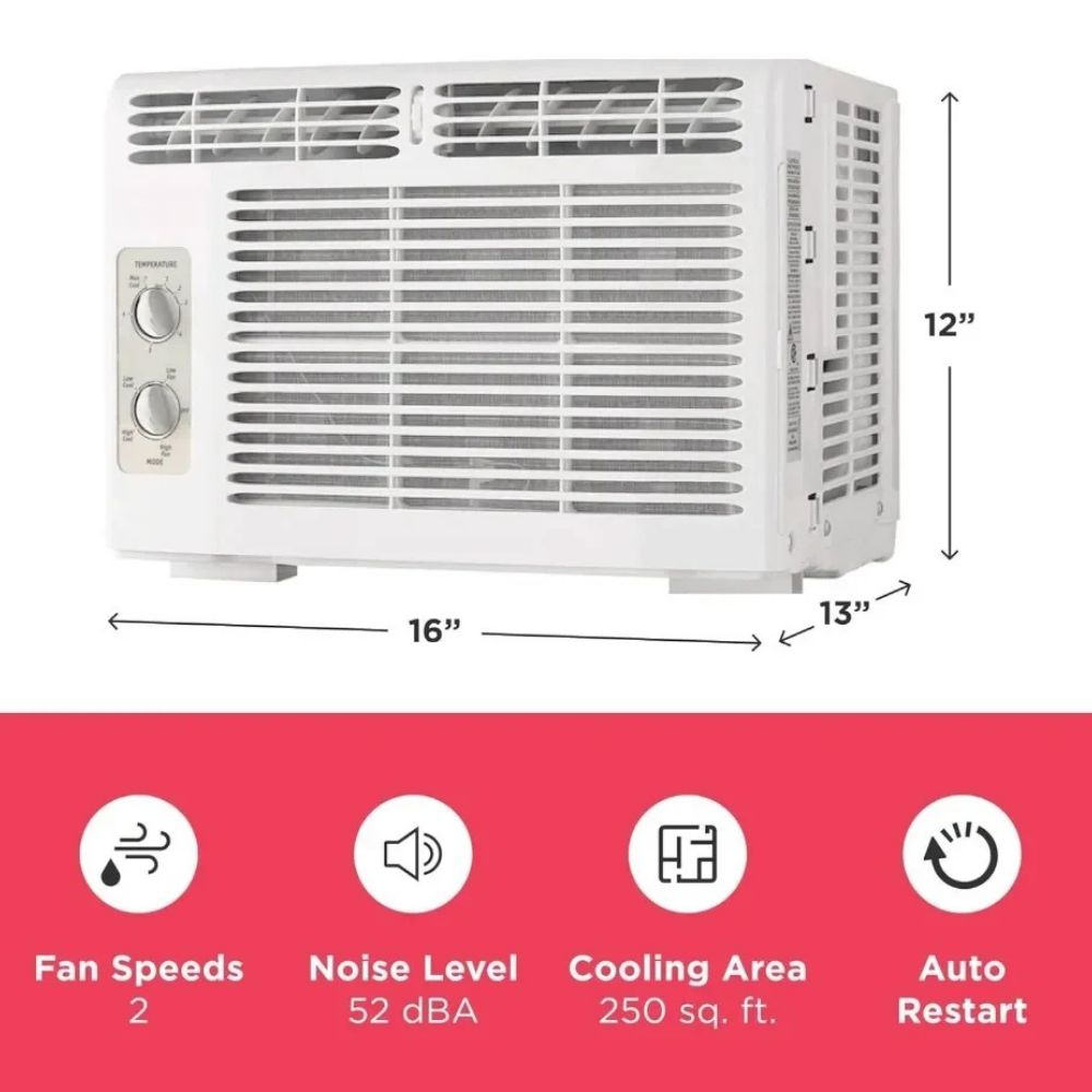 Window AC Unit Energy Efficient Air Conditioner Remote