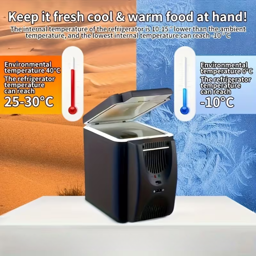 Mini Fridge Portable Car Cooler Compact Travel Refrigerator