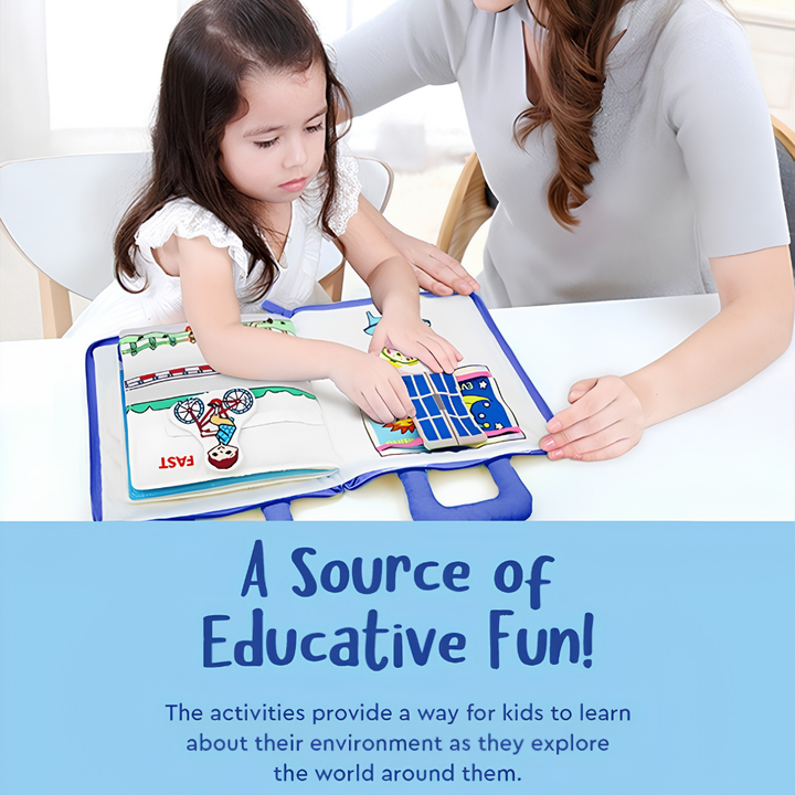 Learning Montessori Educational Toy Toddlers Fabric Activity Book