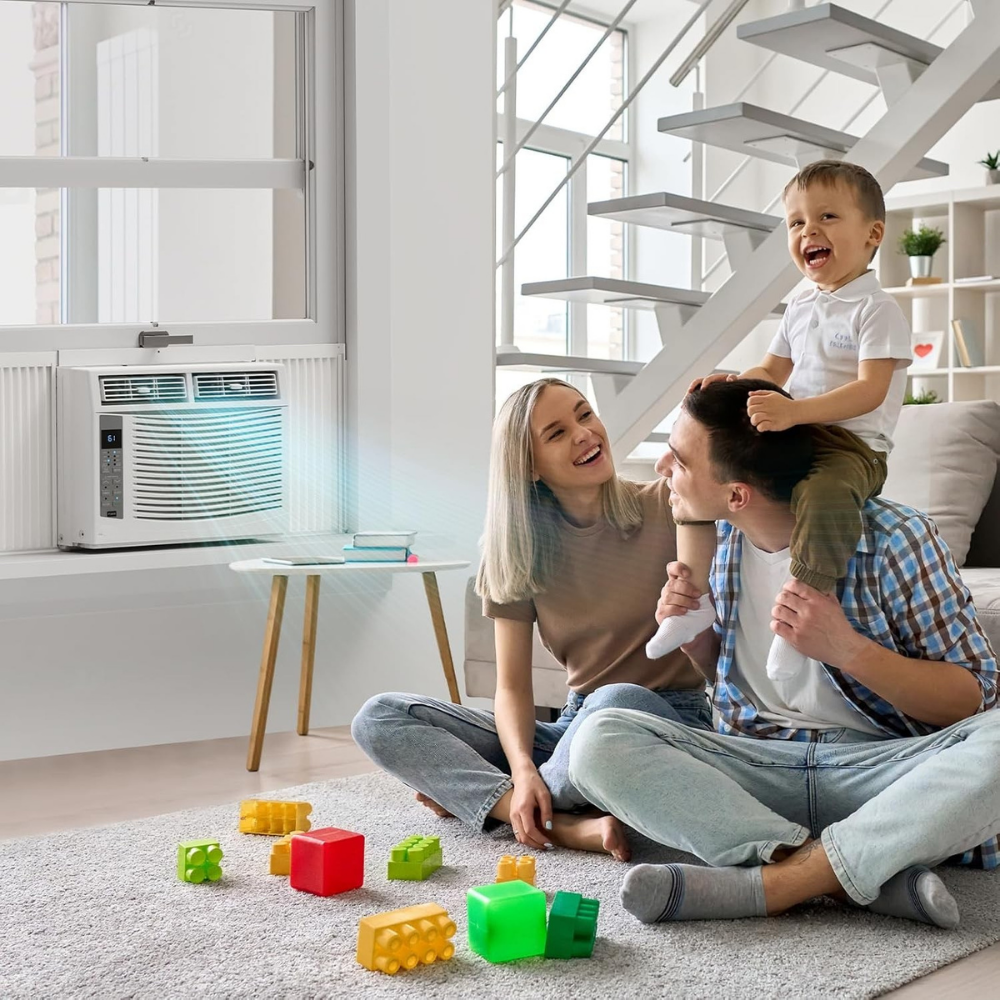 Window AC Unit 6000 BTU Smart Cooling Quiet Room Air Conditioner