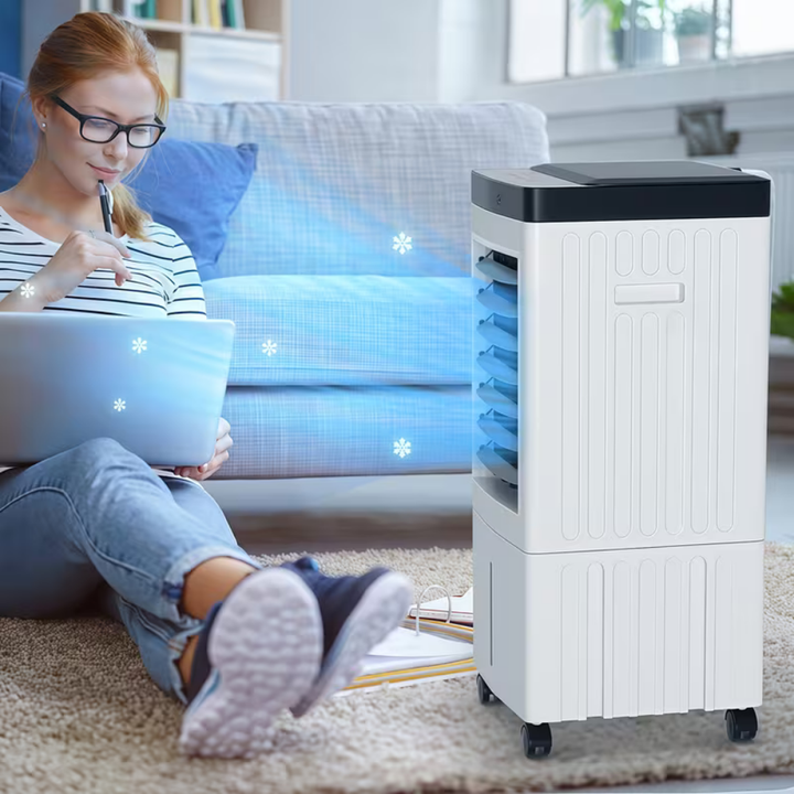 Condizionatore d'Aria Portatile Raffrescatore Evaporativo Ventilatore per Ambienti Grandi