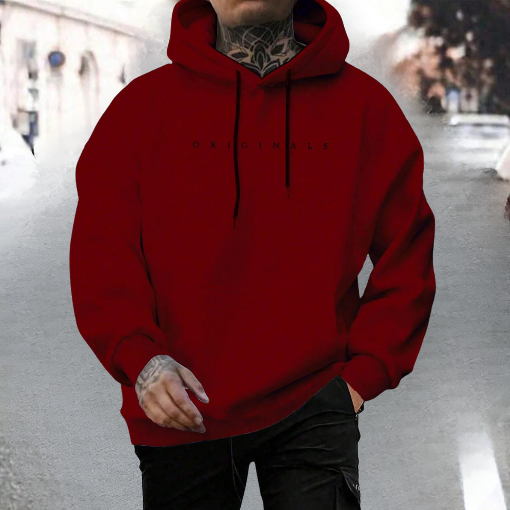 Men's Hooded Sweatshirt Casual Oversized Cotton Pullover