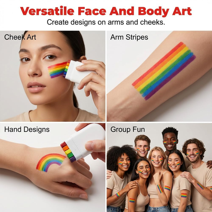 Gesichtsbemalungsstift Weltmeisterschaft Regenbogen Waschbares Mehrfarben-Make-up