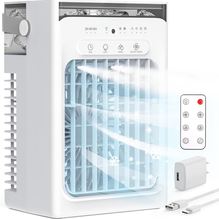 Condizionatore d'Aria Portatile Mini Ventilatore Rinfrescante USB Raffreddatore da Scrivania