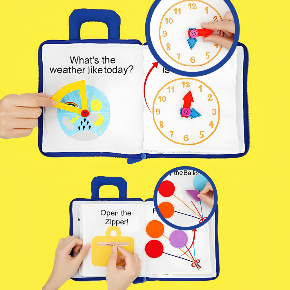 Learning Montessori Educational Toy Toddlers Fabric Activity Book