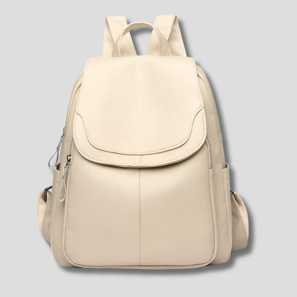 Damen Leder Rucksack Diebstahlsicherer Reißverschluss Kompakter Tagesrucksack