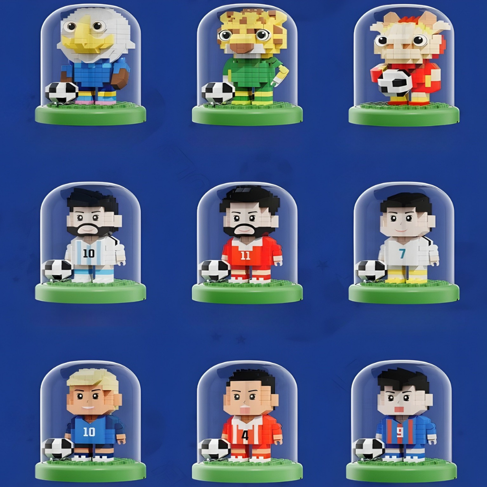 Building Blocks Soccer Trophy Model Sports Display Collectible
