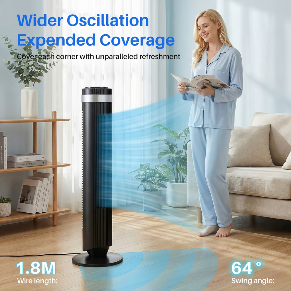 Turmventilator ohne Flügel, leiser Kühlventilator, Luftzirkulator für Schlafzimmer
